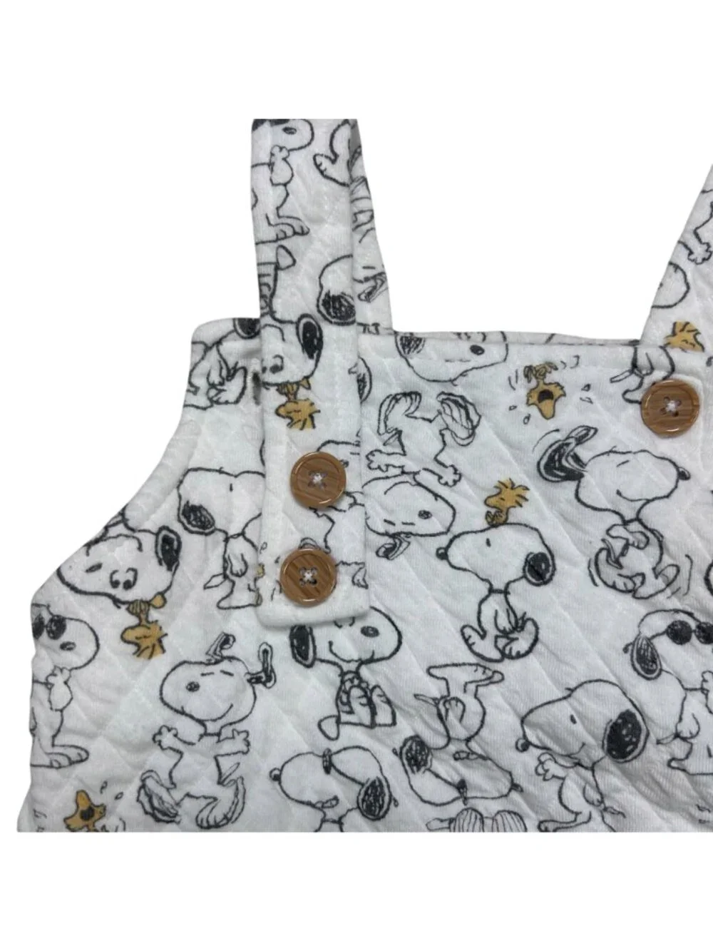 Peanuts Snoopy & Woodstock All Over Print Toddler 6-9 Months Overalls Romper Sof